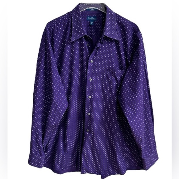 Paul Fredrick Other - PAUL FREDERICK PURPLE WHITE POLKA DOT BUTTON DOWN SHIRT SZ XL
